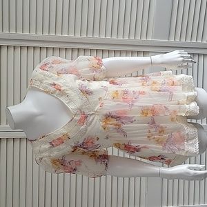 Life Love is for Eternity Womans Sz. M Floral Lace Top Baby Doll Cottagecore